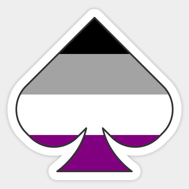 Asexuality spade symbol - aseual ace pattern spade shape Sticker by mrsupicku